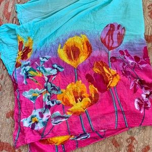 Floral painted scarf